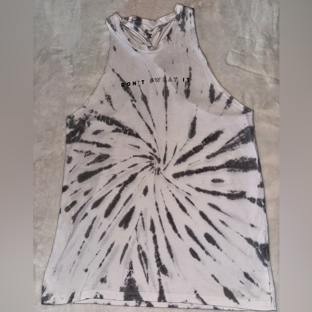PINK Victoria’s Secret tie dye tank “DON’T SWEAT IT”